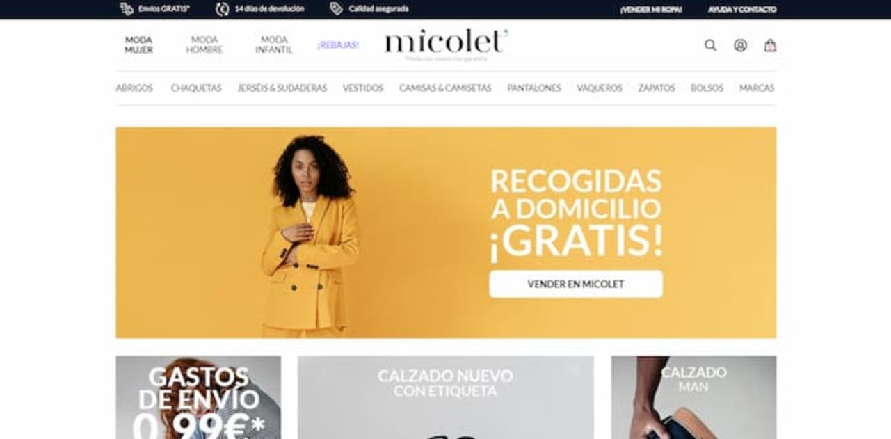 A diferencia de otras webs de compra y venta de ropa, en Micolet se maneja un sistema de ventas por paquetes en lugar de prendas individuales