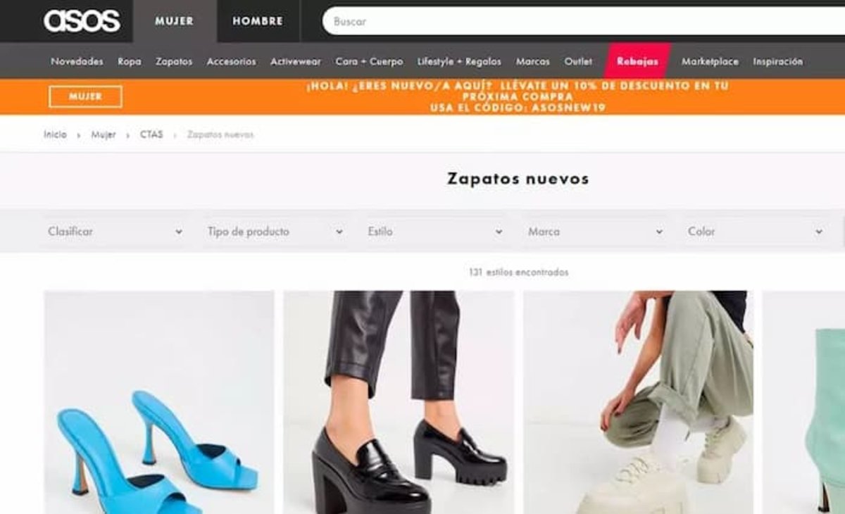 Ahorra dinero comprando zapatillas online con la web Asos