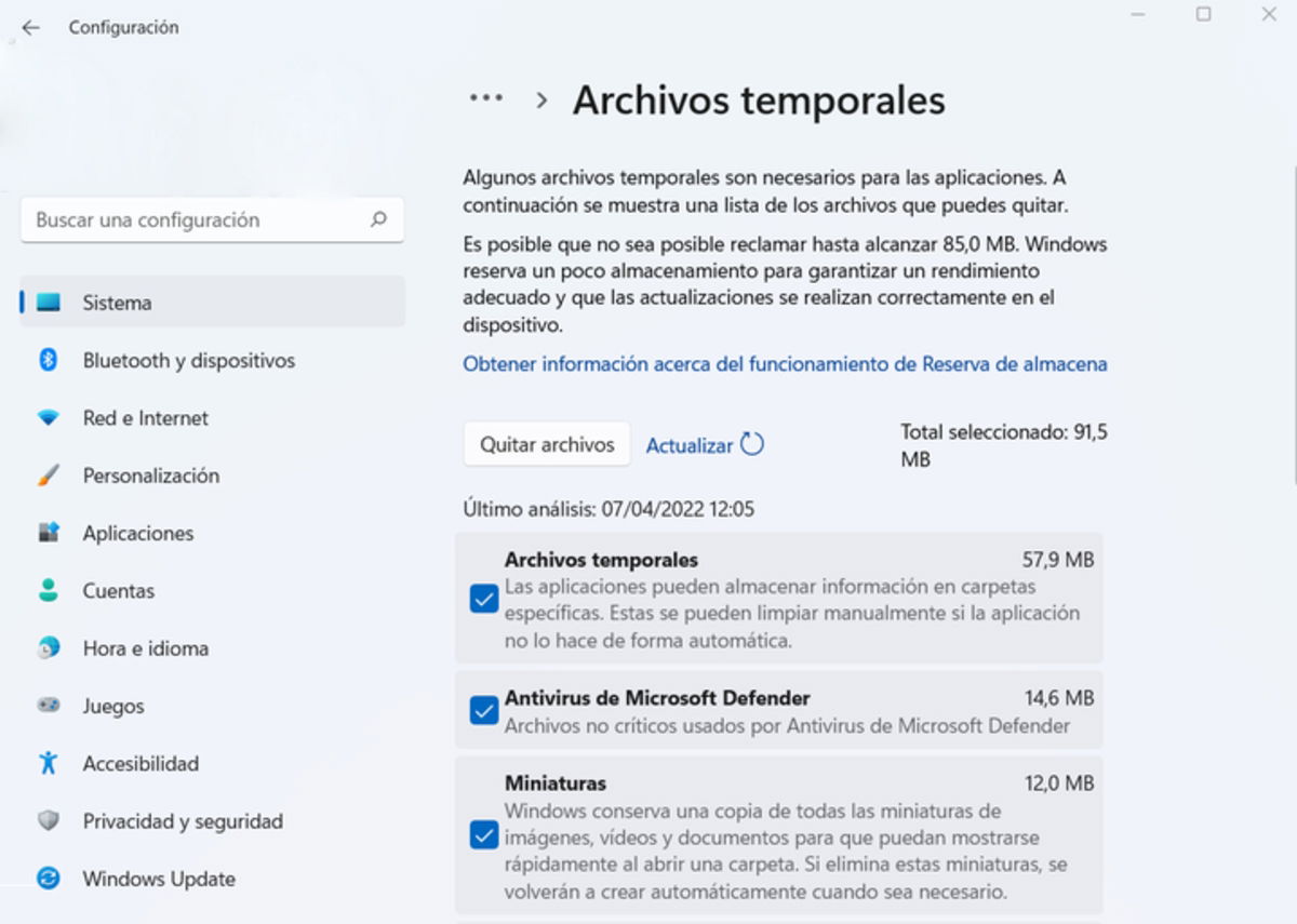 Archivos temporales - Windows 11