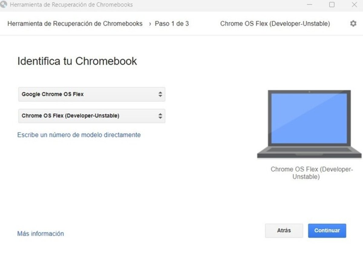 Chrome OS Flex - Proceso de instalación 3 de 6