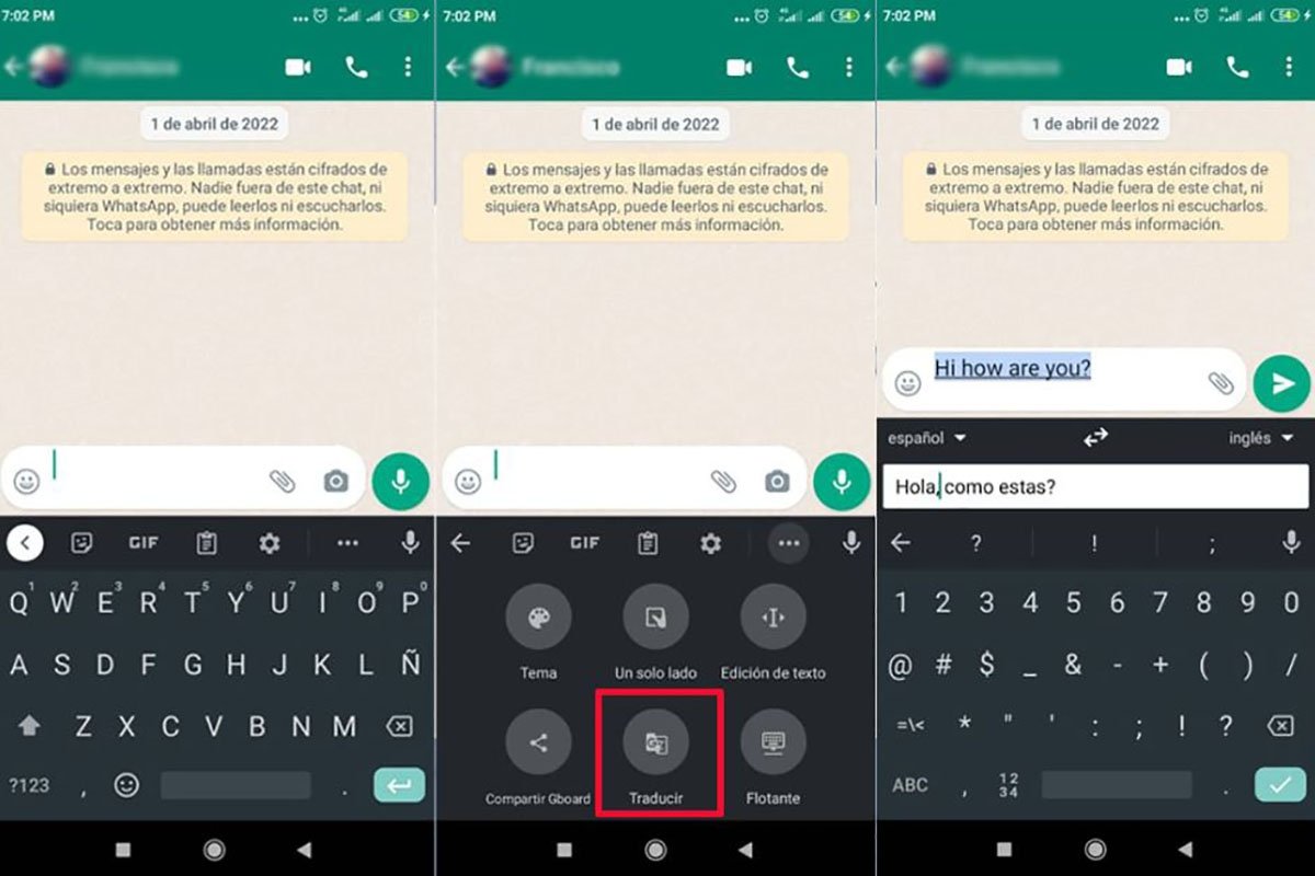 Con Gboard puedes traducir tus mensajes de WhatsApp