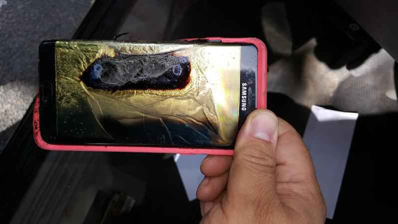 Samsung Galaxy Note7 quemado