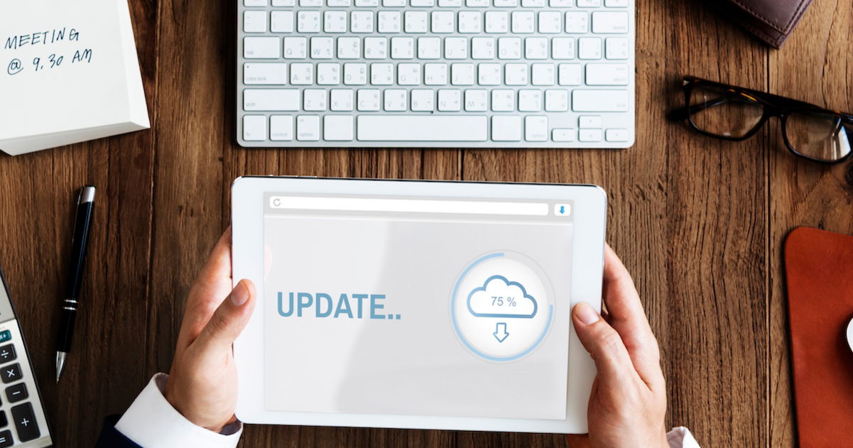 tablet actualizándose desde la nube