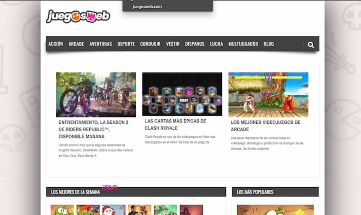 Juegosweb es, sin duda, una de las páginas de minijuegos online más completas de la lista