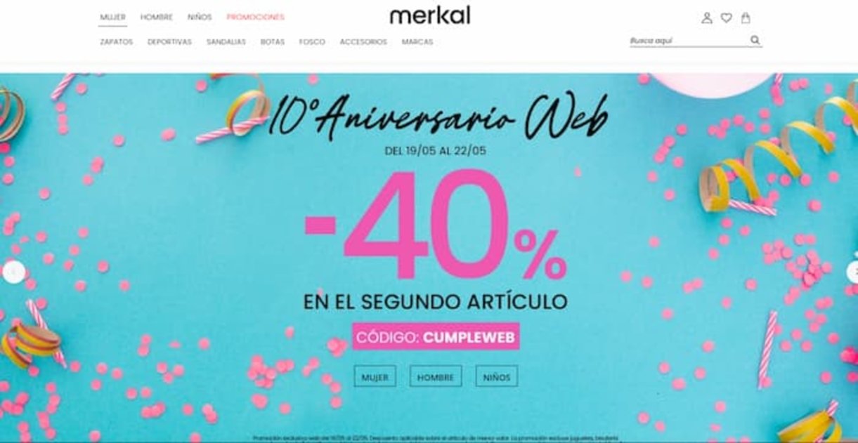Merkal es otra buena alternativa para comprar calzado online