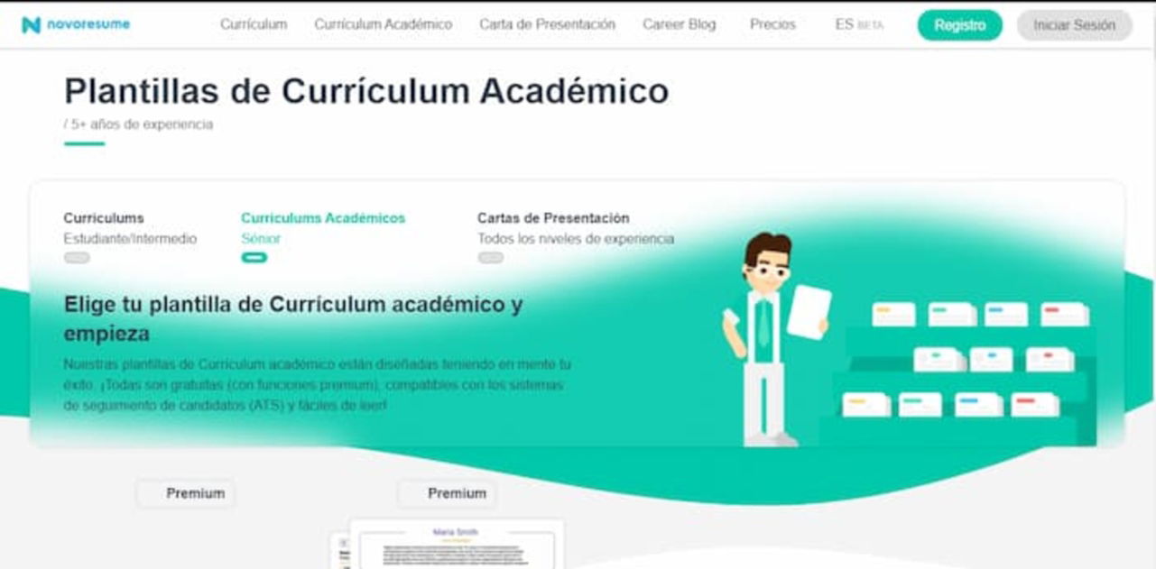 Novoresume pone a tu disposición todo tipo de plantillas para CV, cartas de presentación y más