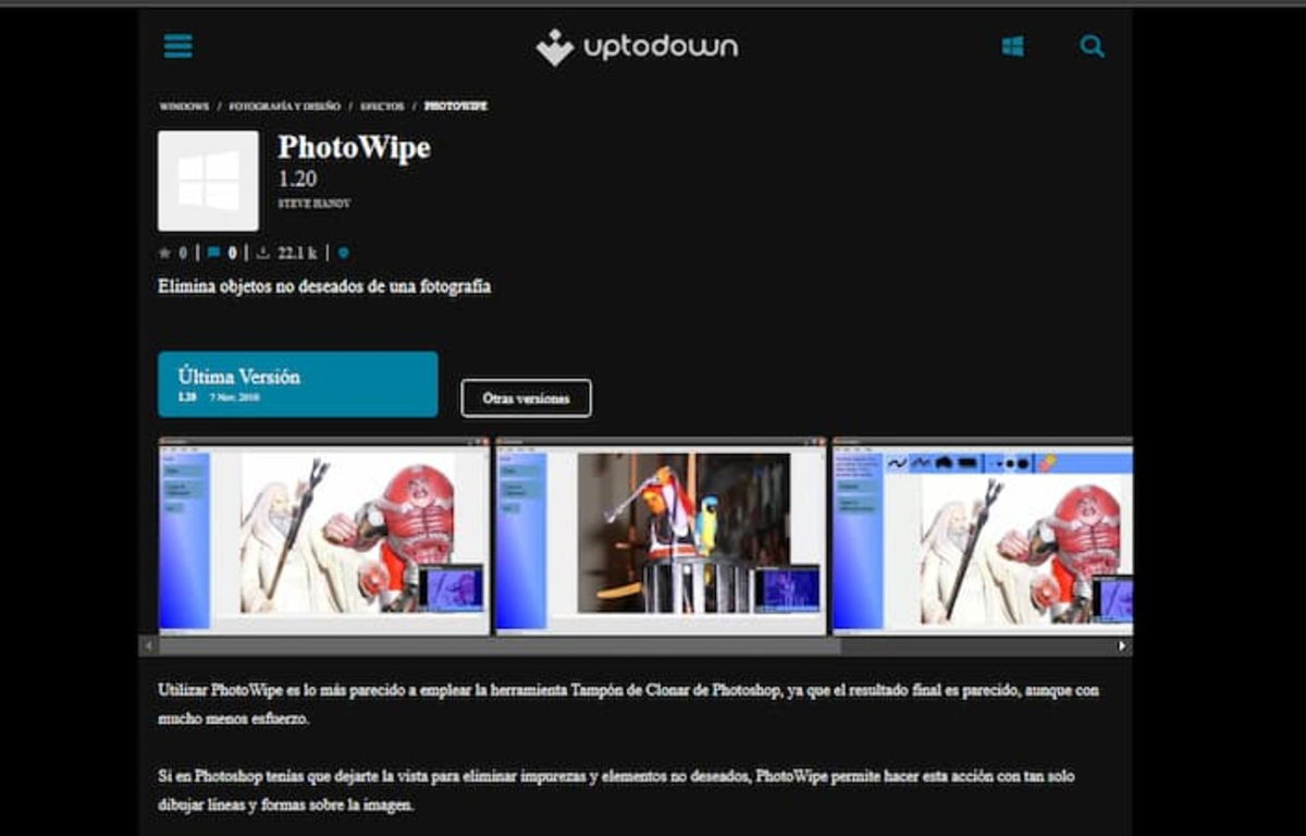 PhotoWipe te ofrece una experiencia similar al tampón de Photoshop