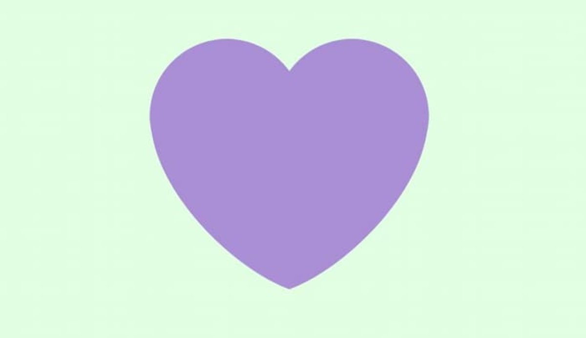 El corazón púrpura puede significar una relación o romance prohibido