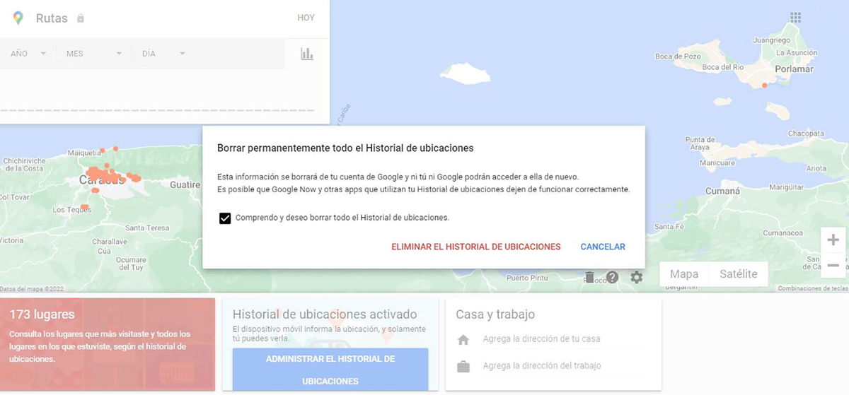 Cómo ver y eliminar tu historial de ubicaciones en Google Maps