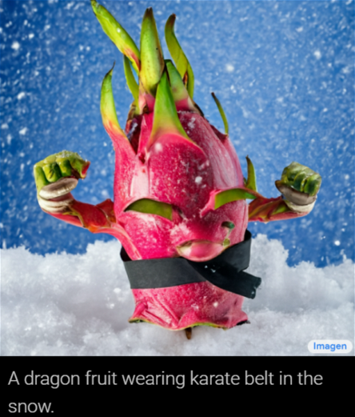 Fruta de Dragon con cinturón de Karate