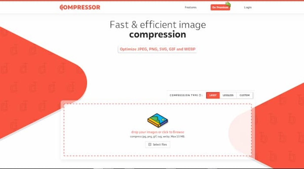 Ein weiteres interessantes Tool zum Komprimieren von Bildern ist Compressor.io