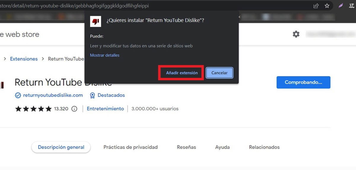 Cómo ver los dislikes de un vídeo de YouTube