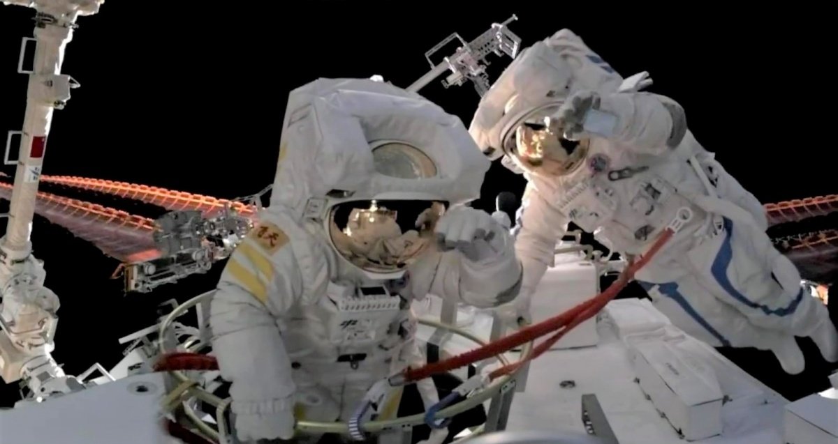 Imagen del simulacro realizado por astronautas chinos