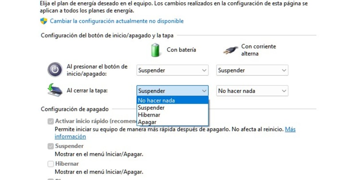 Cómo hacer que el portátil se quede encendido con un monitor y la tapa bajada en Windows 11