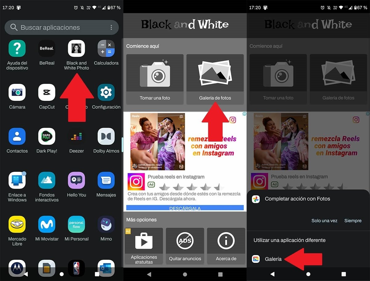 Cómo usar la app Black and White en Android