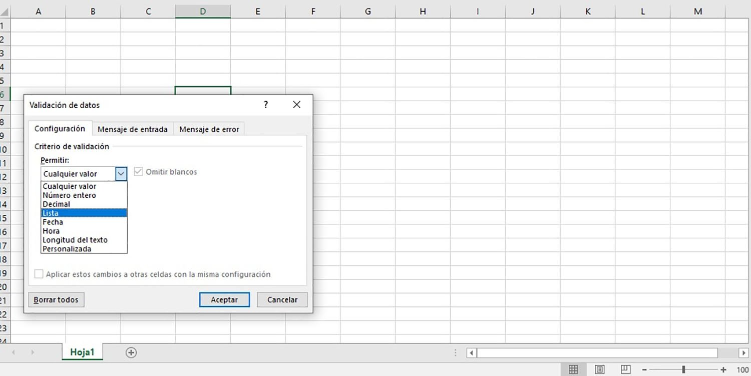 Como crear una lista desplegable en Excel