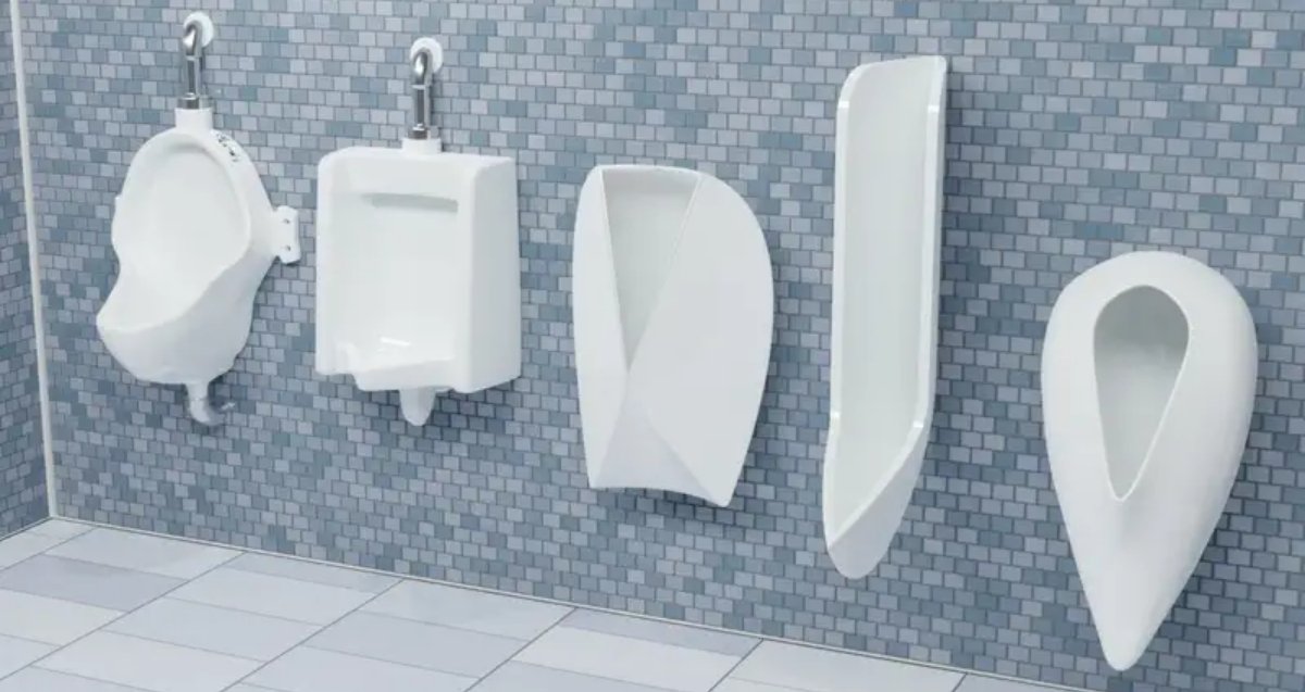 Guess which urinal has the most advantages for the man who wants to urinate