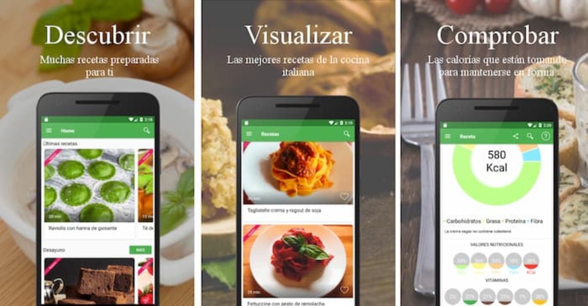 Esta app de recetas vegetarianas te muestra información sobre cada platillo