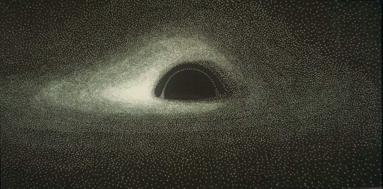 Primera simulación de un agujero negro, publicada en 1979