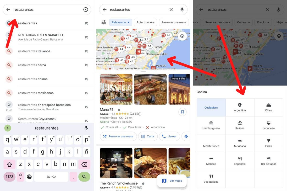 Cómo encontrar restaurantes cerca con Google Maps