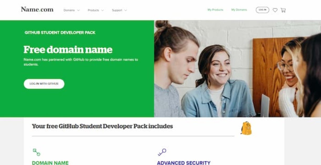 Esta web de dominios se ha combinado con GitHub para ofrecer beneficios a los estudiantes