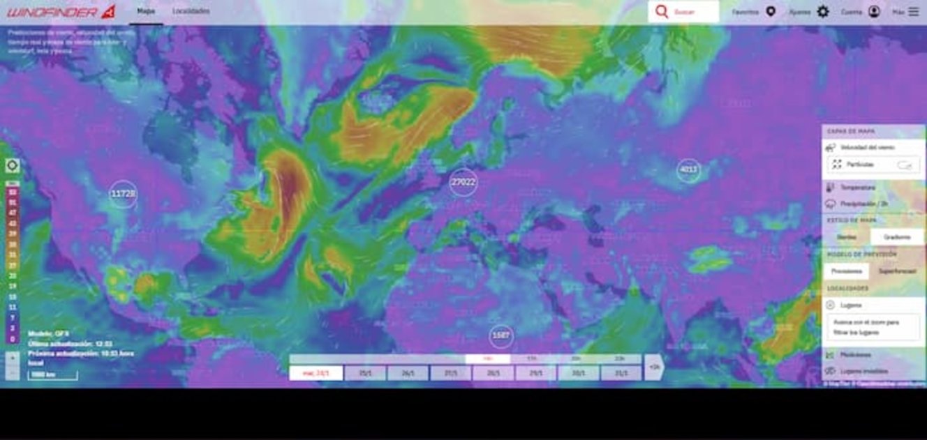 Esta web ha sido diseñada para mostrarte las previsiones del viento en distintas partes del mundo