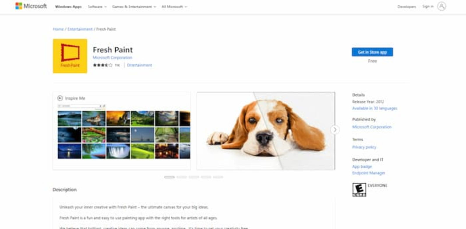 Fresh Paint es otra interesante solución de Microsoft para dibujar en Windows y que puedes descargar desde la tienda