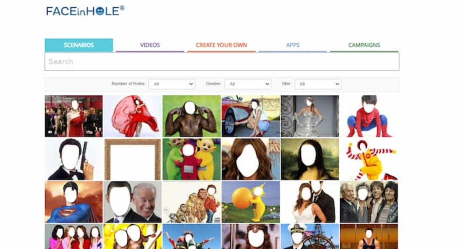 La web de Face in Hole ha sido diseñada para ayudarte a jugarles bromas a tus amigos con fotomontajes graciosos