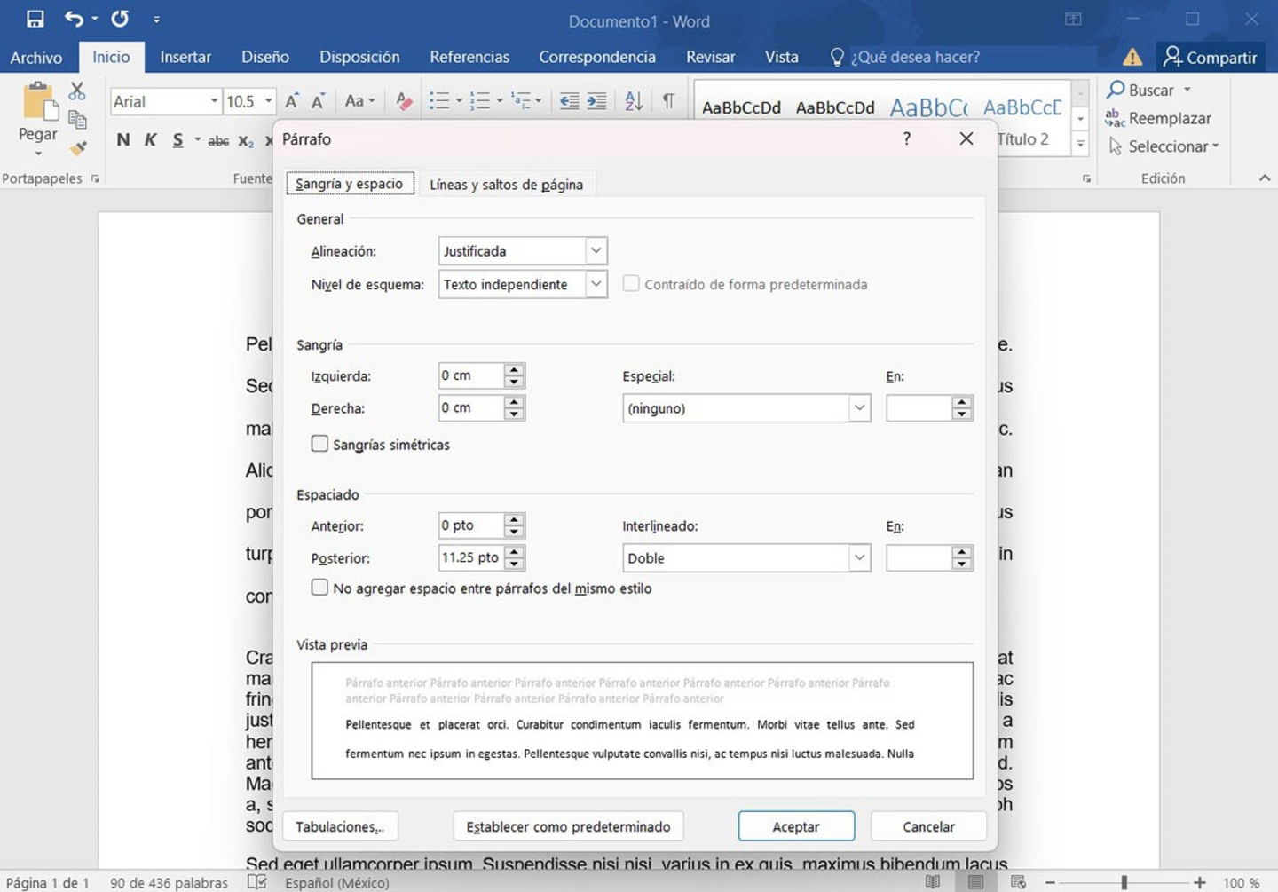 Line Spacing Options in Word