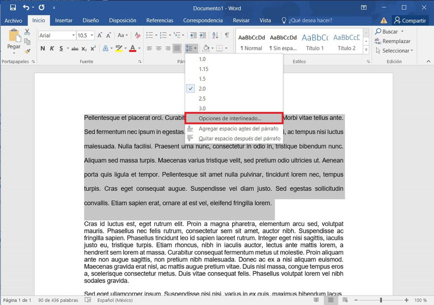 Custom Line Spacing Options in Word