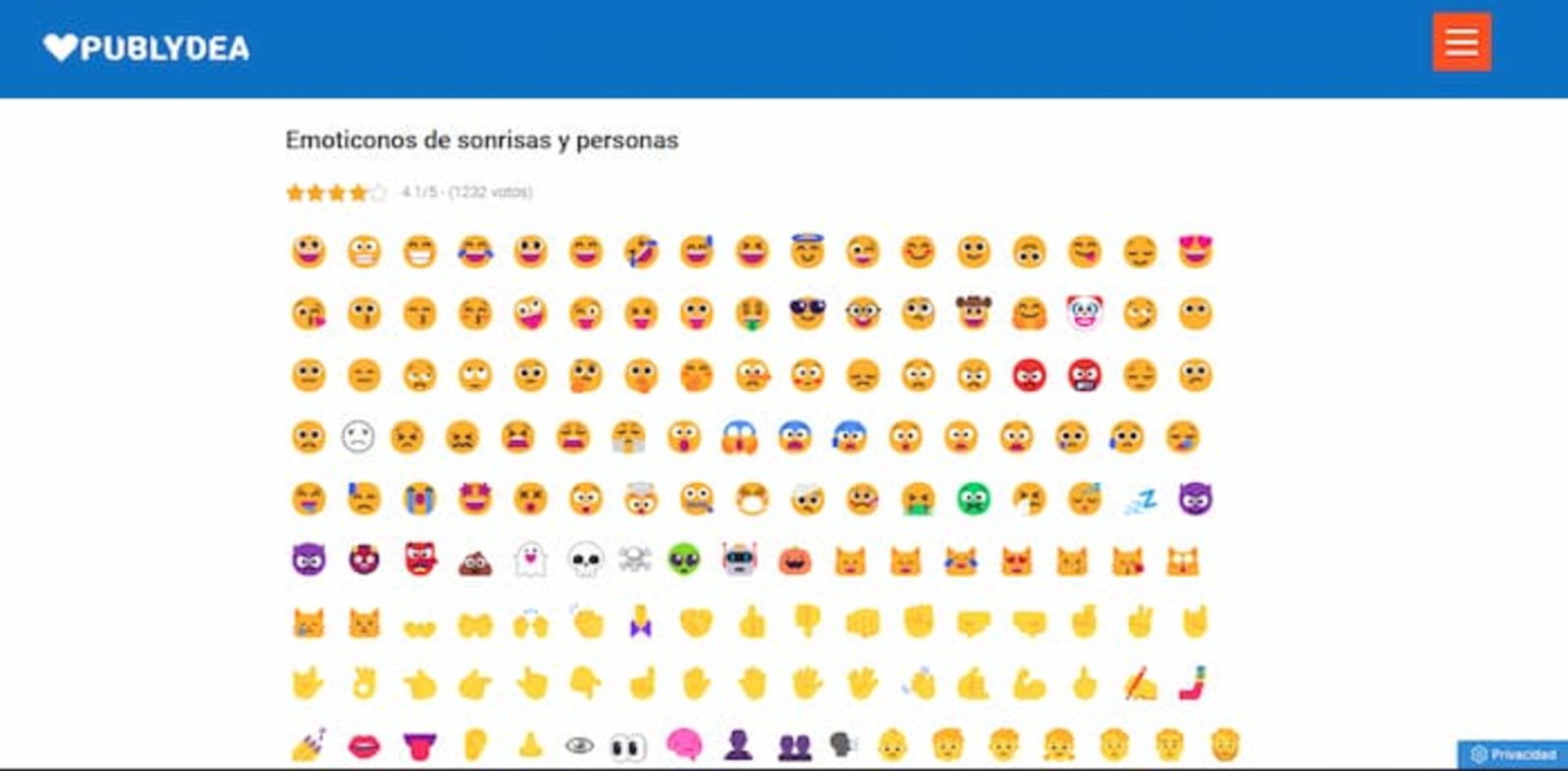 Emoticonos para Copiar y Pegar - Listos para usar en Wordpress