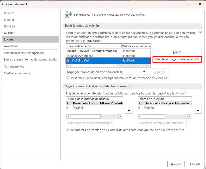 Cómo cambiar el idioma de Word paso a paso