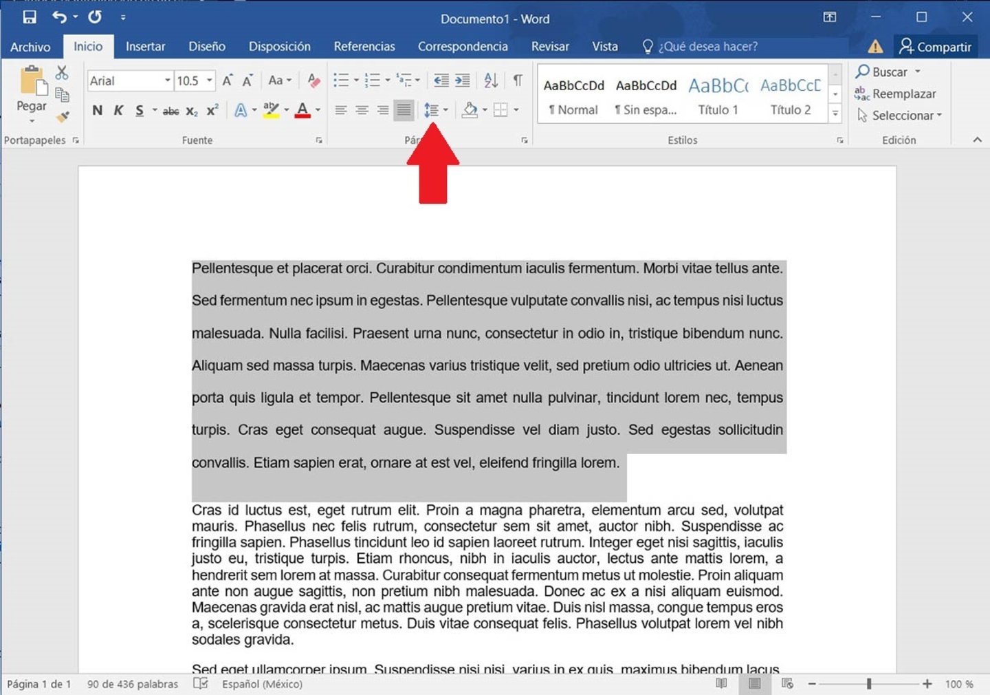 Select paragraph in Word