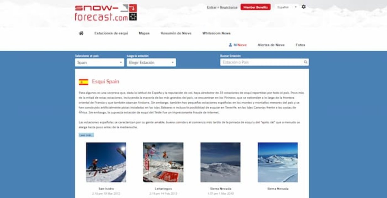 Snow Forecast es una web creada para quienes practican deportes de nieve y quieren conocer sus previsiones