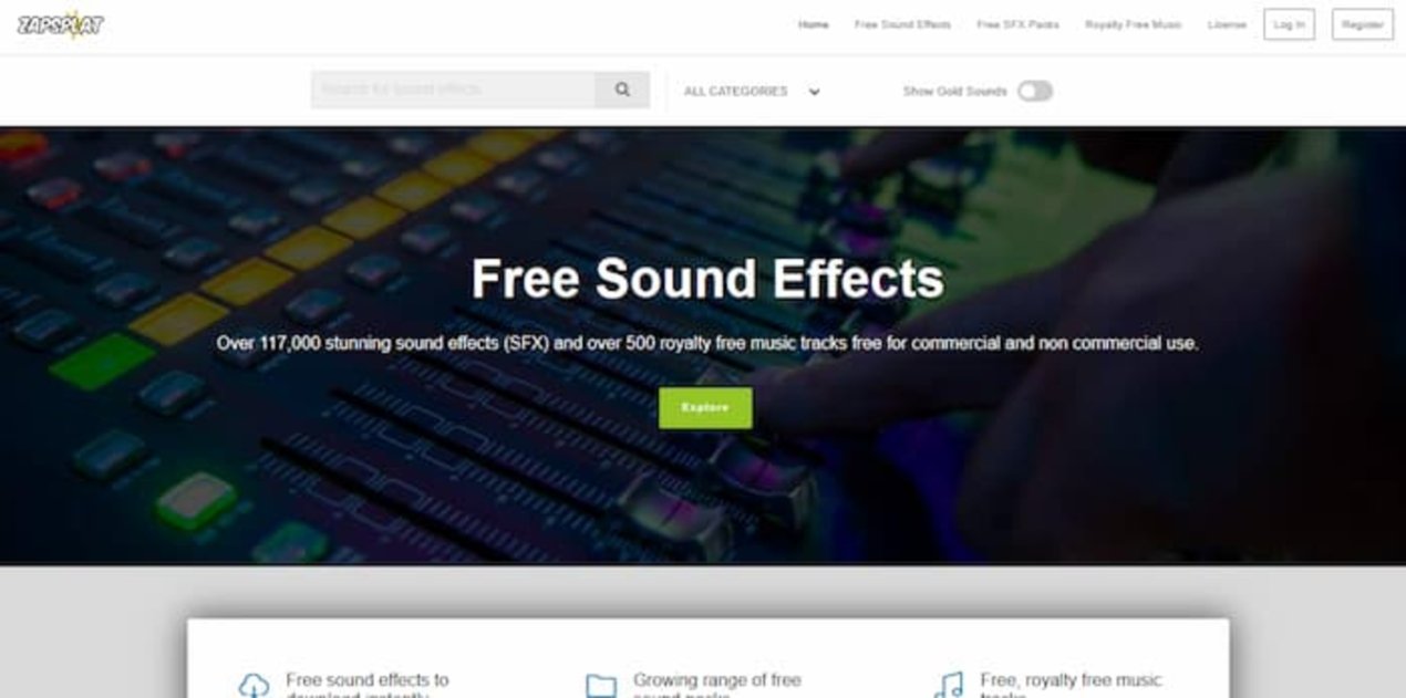 ZapSlat es otra interesante alternativa con una gran biblioteca de efectos de sonido que puedes descargar