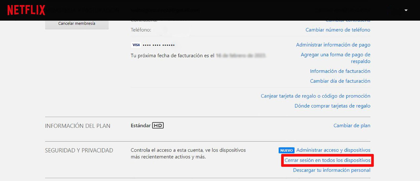 Cómo cerrar sesión en Netflix en todos tus dispositivos a la vez