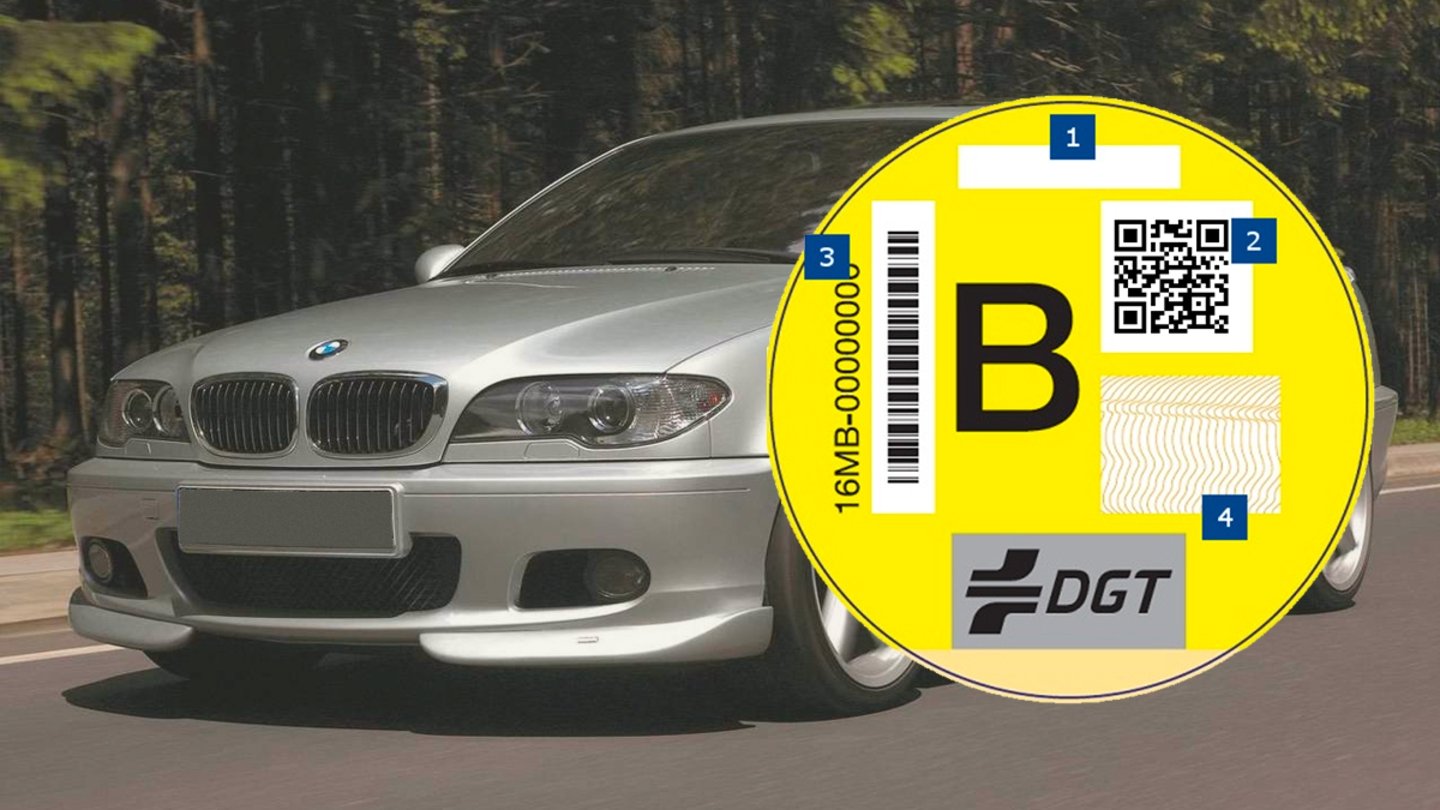 Etiqueta B: coches con el distintivo medioambiental y
