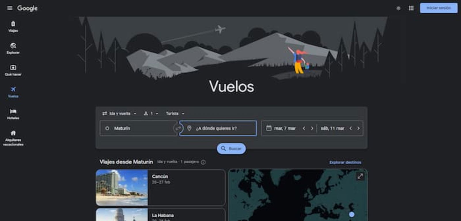 Google tiene su propia plataforma para encontrar y reservar vuelos, la cual es muy útil para ahorrar un poco de dinero