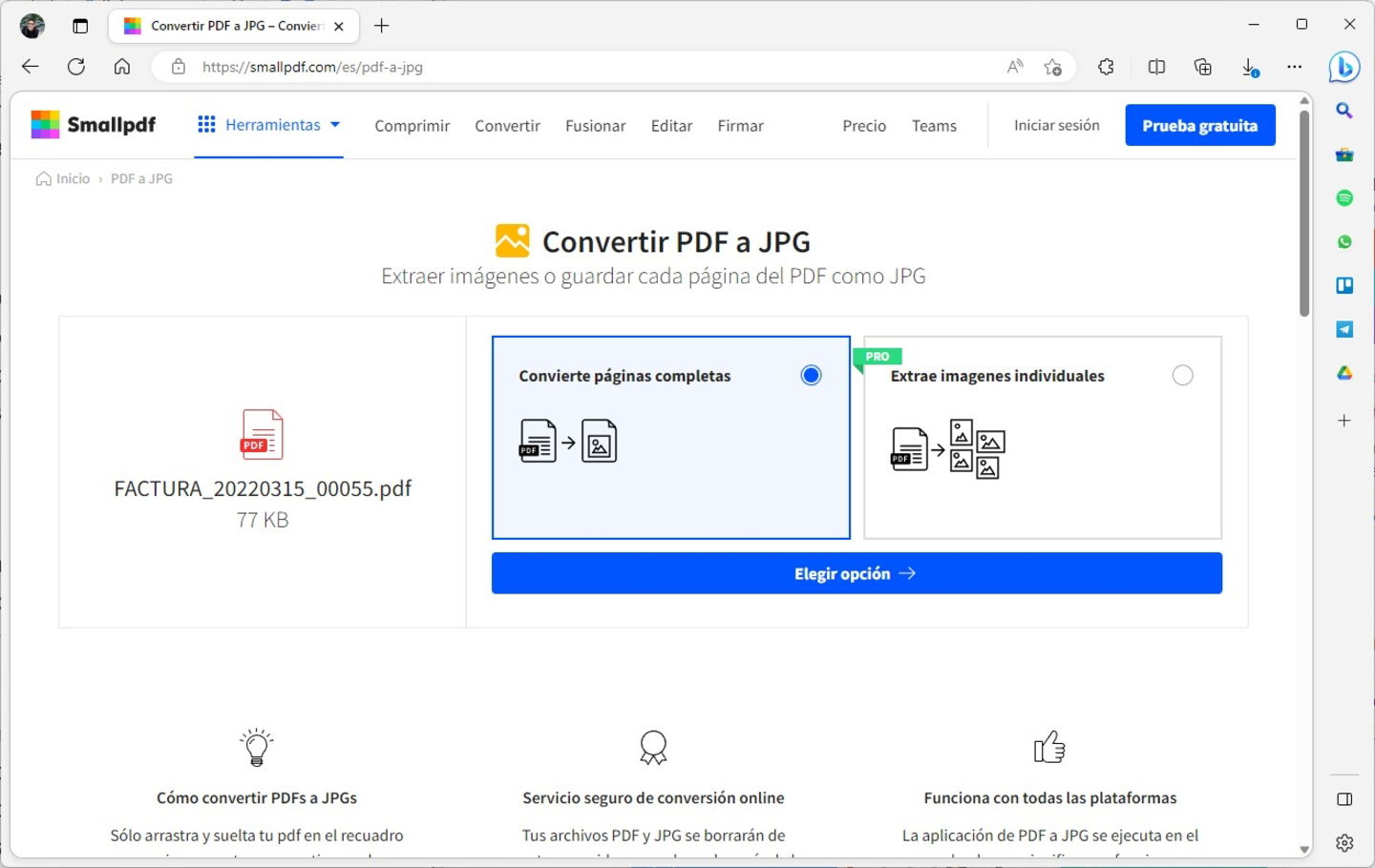 Cómo convertir un PDF a un JPG paso a paso