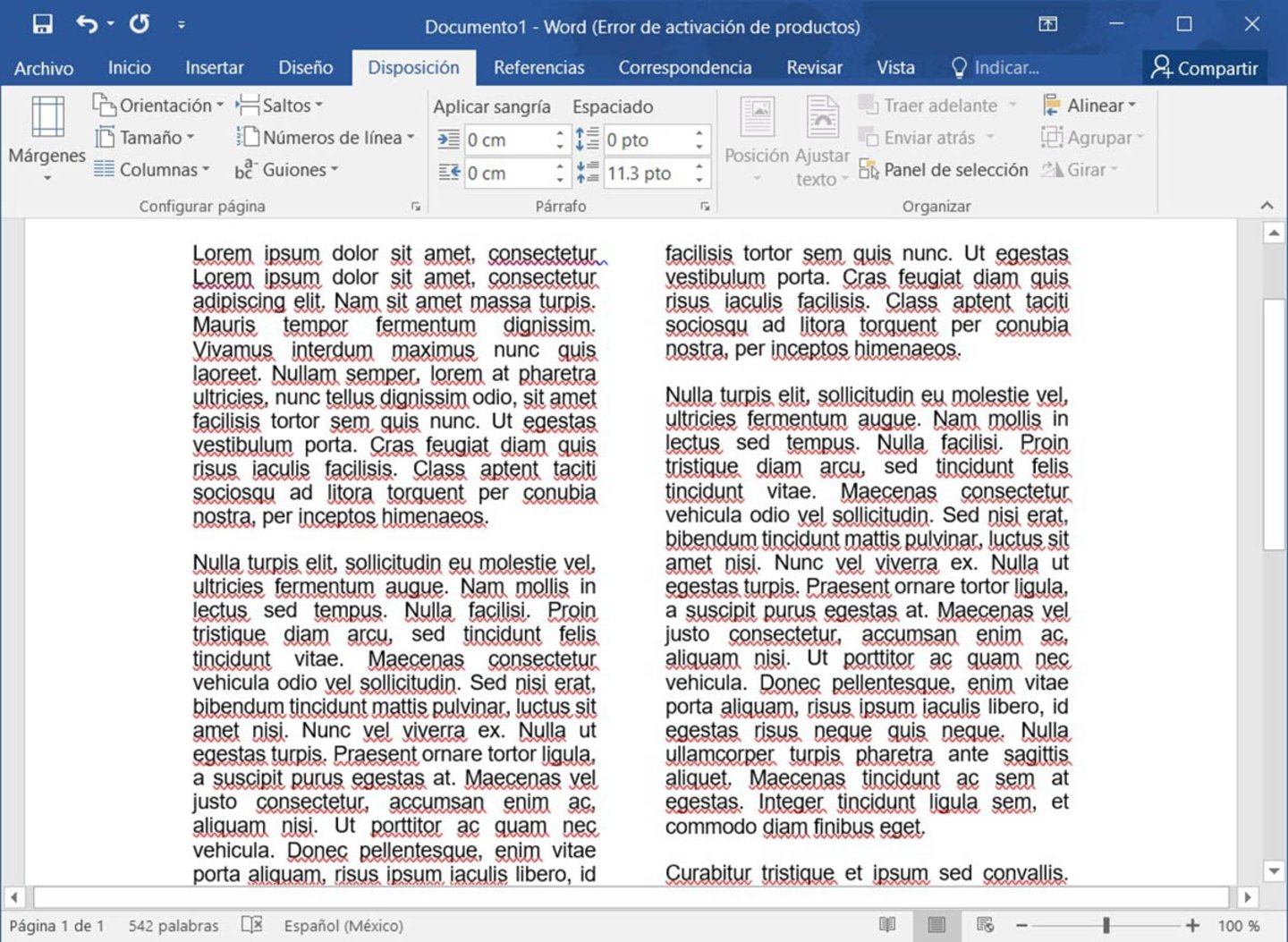 Poner columnas en un documento de Word