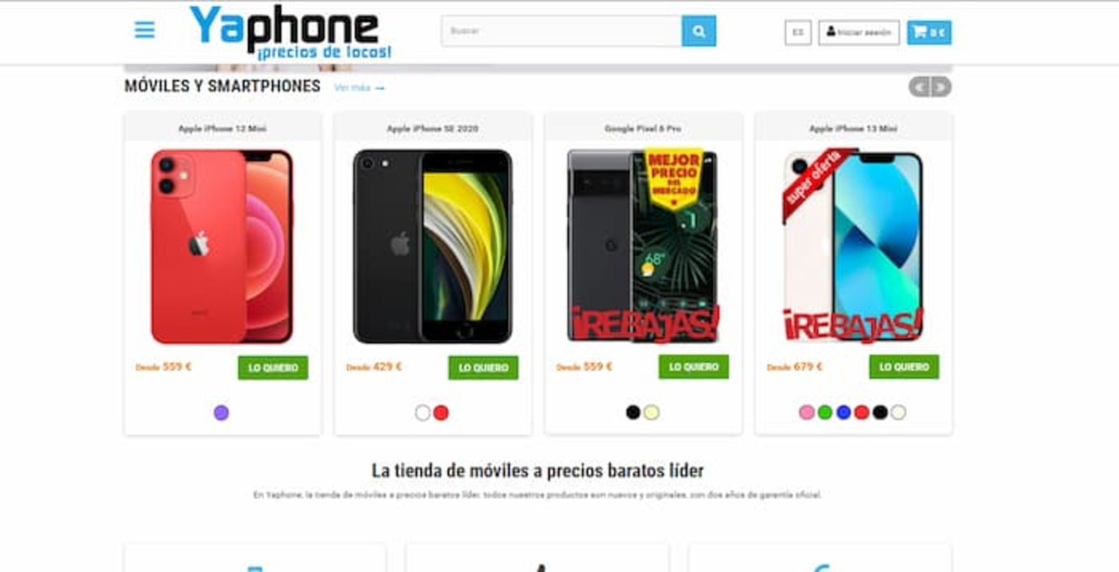 Tienda de móviles a precios baratos y smartphones - Yaphone