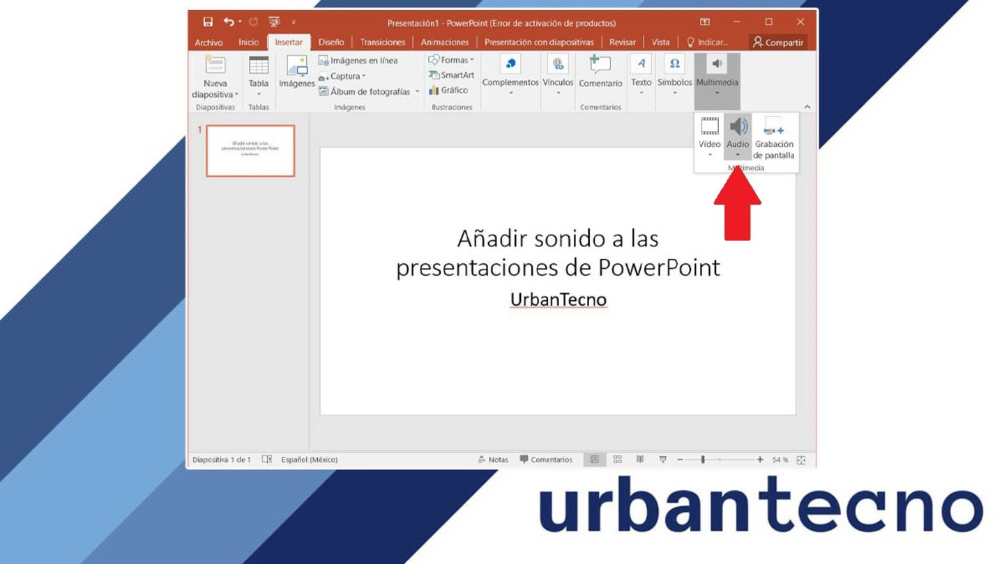 Agregar audio en PowerPoint