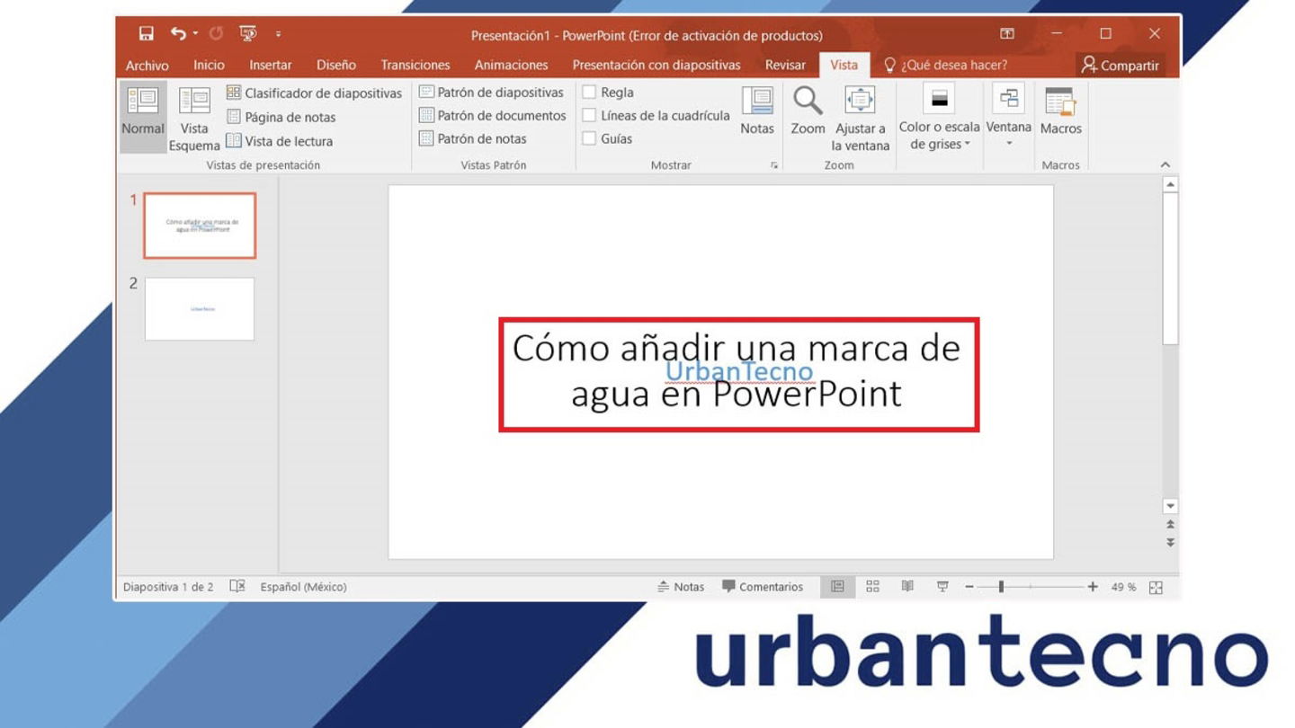 Agregar marca de agua en PowerPoint