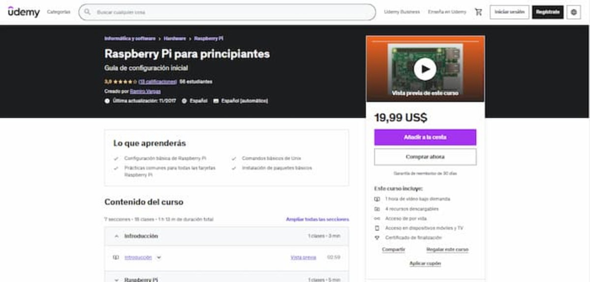 Los 9 mejores cursos online para aprender de Raspberry Pi