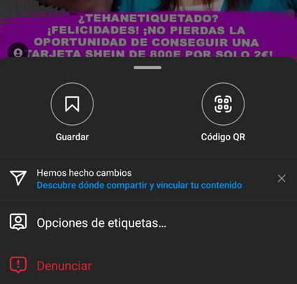 report instagram post