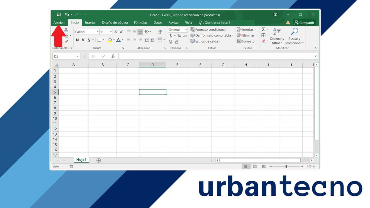 Entrar en la pestaña Archivo dentro de Excel