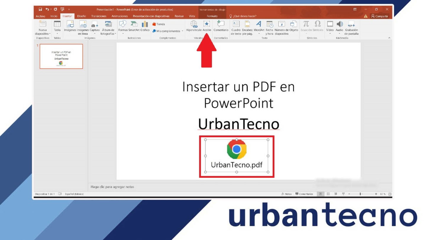 Modificar la Acción del documento PDF en PowerPoint