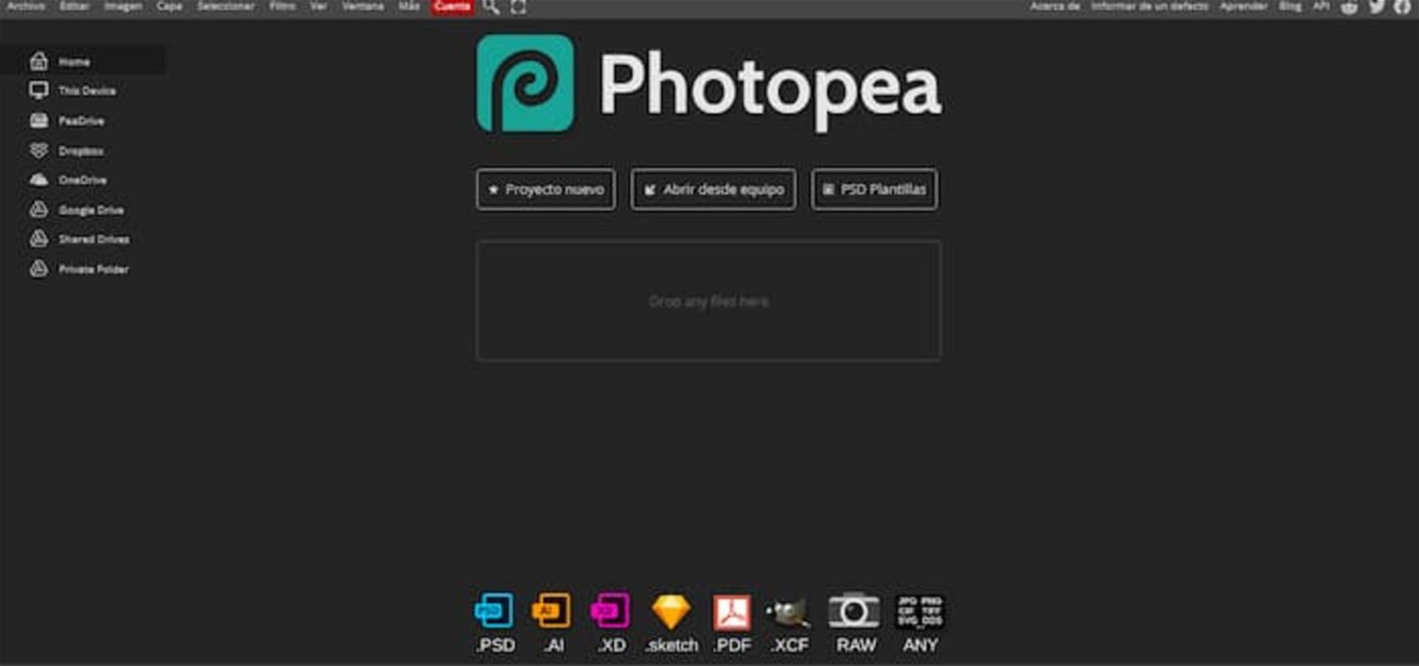 Photopea se ha convertido en una de las mejores alternativas a Photoshop y es una herramienta muy completa para crear infografías y otros proyectos