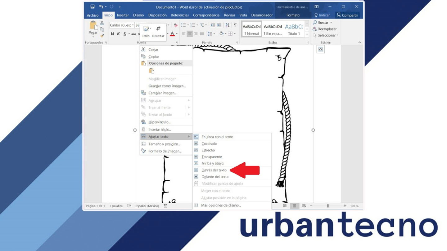 Poner imagen detrás del texto en Word