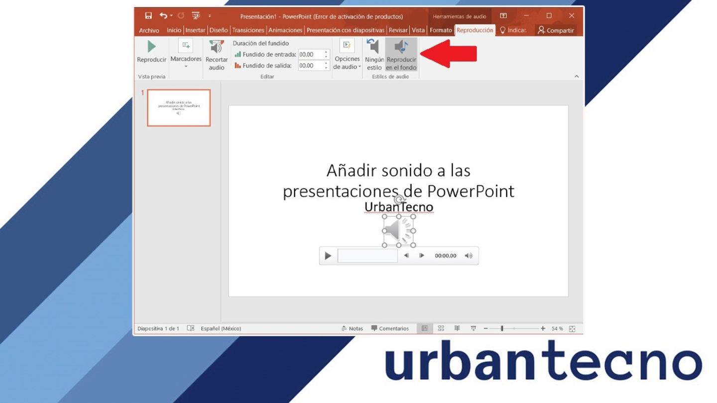 Reproducir sonido de fondo en PowerPoint